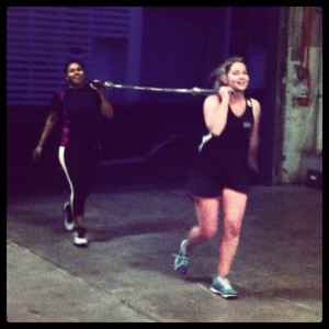 George and Yogi during Thursdays partner WOD.