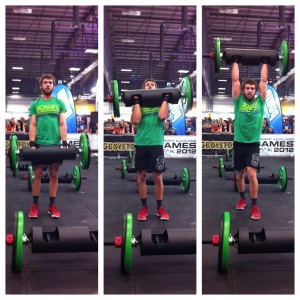 Blake at the Auckland CrossFit Games - Log Clean and press